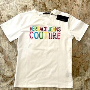 NWT Versace white embroidered shirt